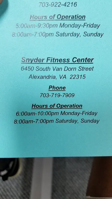 Kingstowne Snyder Fitness Center Picture 3