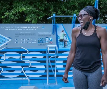 Fitness Court at Mountain to River Trail at Fire Station 3