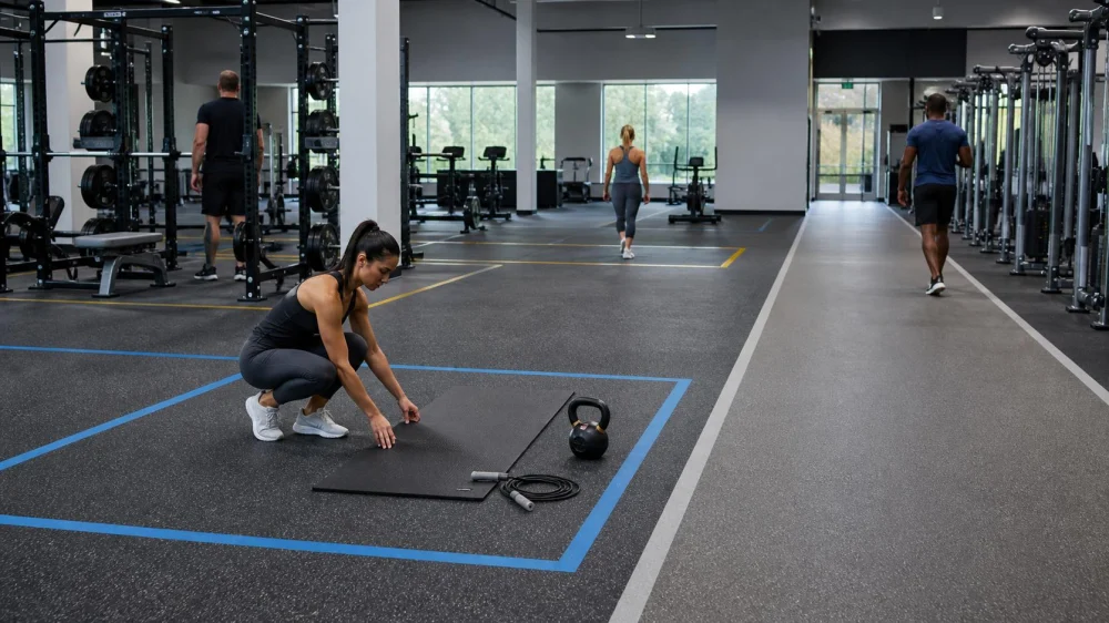 Gym Floor Space: Set Up Without Blocking or Collisions