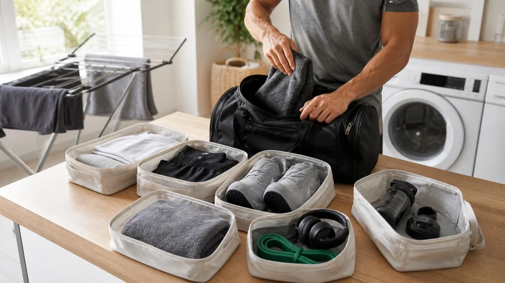 Gym Bag Hygiene: Separate Sweat, Shoes, Bottles, and Gear