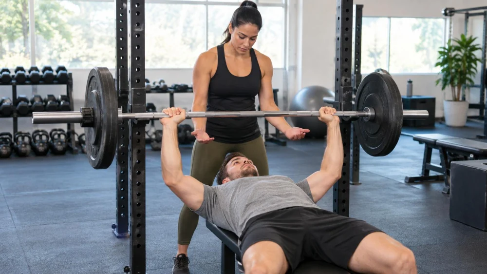 Free Weight Spotter Plan: Signals, Position, and Limits